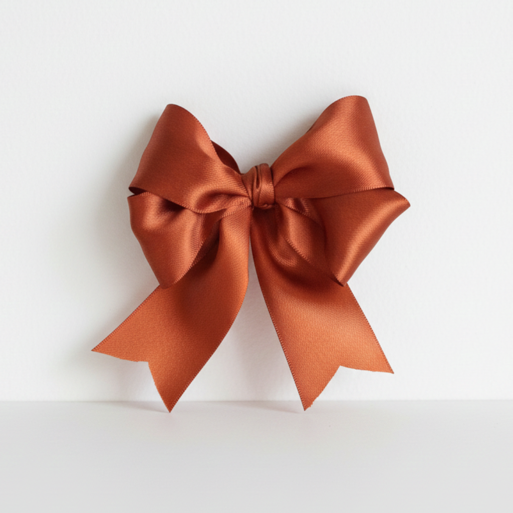 Saténová stuha 40 mm – rezavá, elegantní doplněk pro tvoření a dekorace